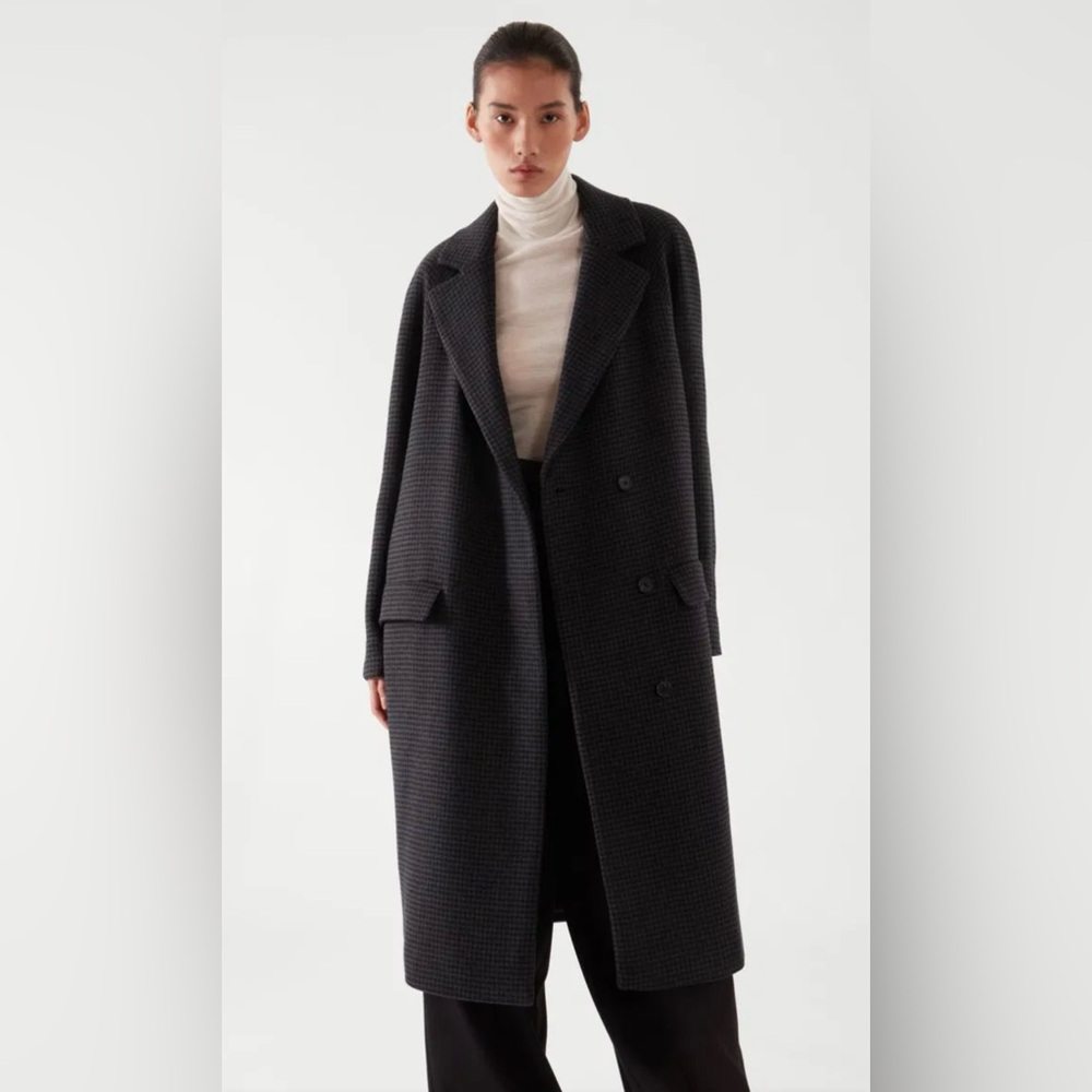 COS Houndstooth Wool-Blend Coat - Picture 2 of 9